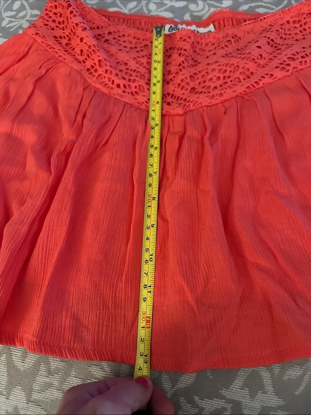 No Boundaries Red Crochet-Waist Circle Skirt